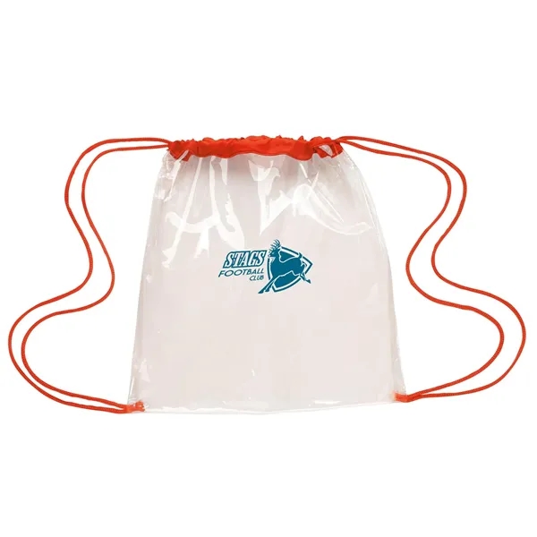Red color option for Good Value™ Clear Game Drawstring Backpack