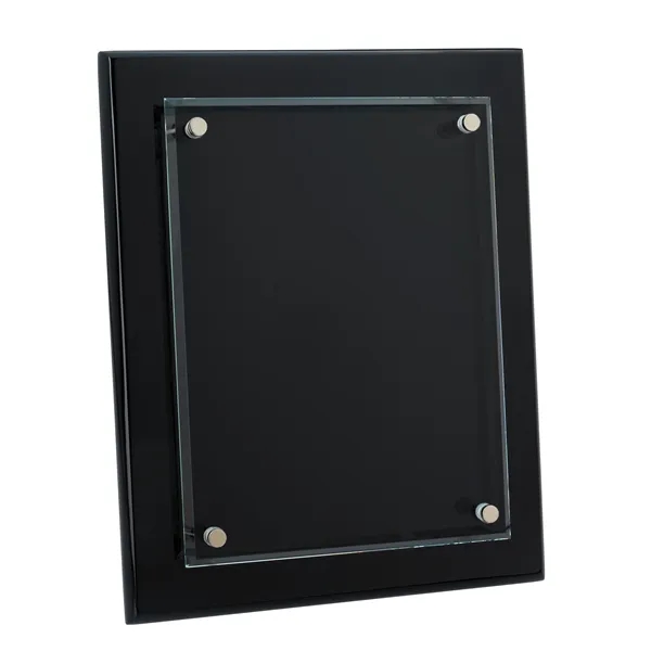 Black color option for Jaffa® Floating Glass Plaque   8" X 10"