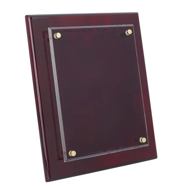 Rosewood color option for Jaffa® Floating Glass Plaque   8" X 10"