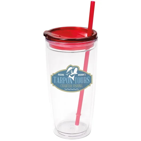 Clear Tumbler/ Red Lid color option for Good Value™ Freezie Tumbler   22 Oz.