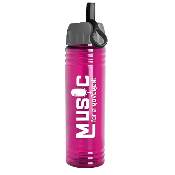 Translucent Fuschia color option for Garyline® Slim Fit Bottle With Ring Straw Lid   24 Oz.