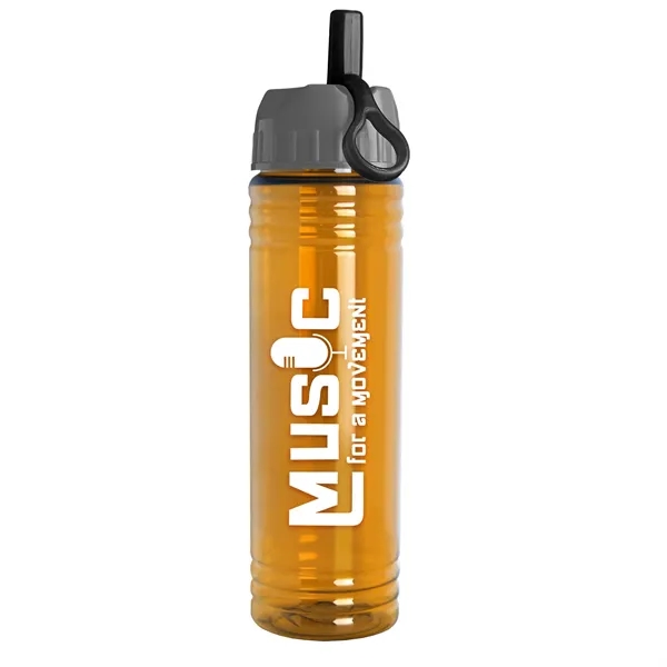 Translucent Orange color option for Garyline® Slim Fit Bottle With Ring Straw Lid   24 Oz.