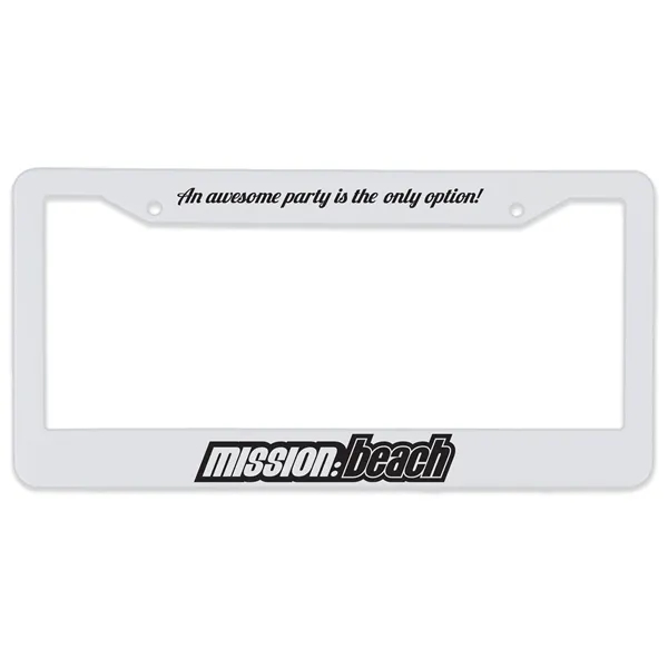 White color option for Garyline® 3 D Two Corner License Plate Frame