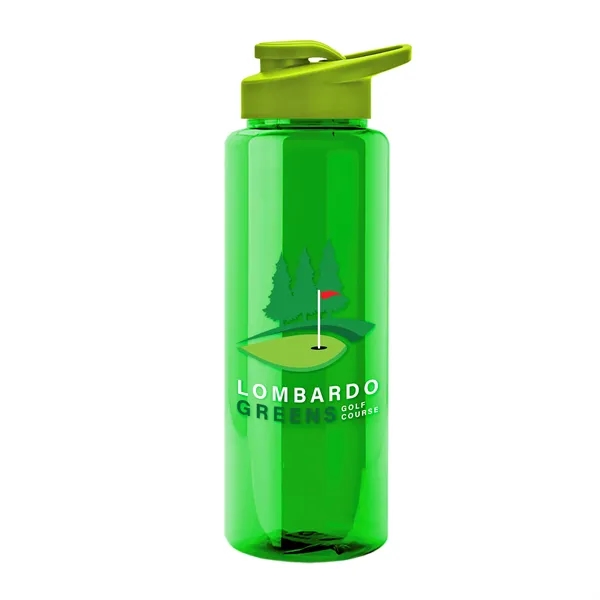 Translucent Green color option for Garyline® Guzzler Bottle With Drink Thru Lid   32 Oz.