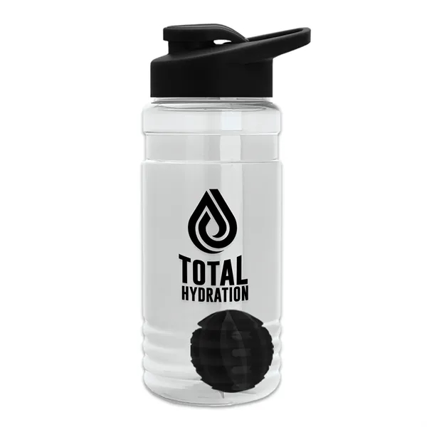 Clear color option for Garyline® Groove Tritan® Shaker Bottle With Drink Thru Li...