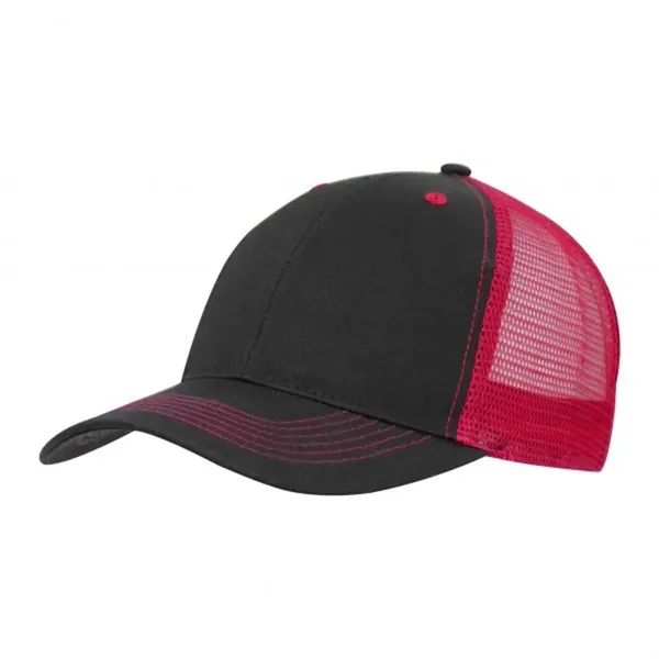 Black/Red color option for Color Accent Mesh Snapback Cap