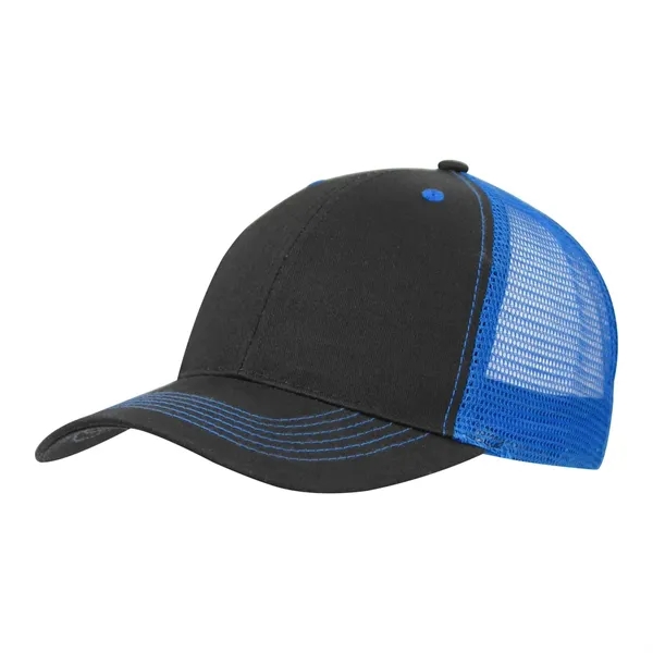 Black/Royal color option for Color Accent Mesh Snapback Cap