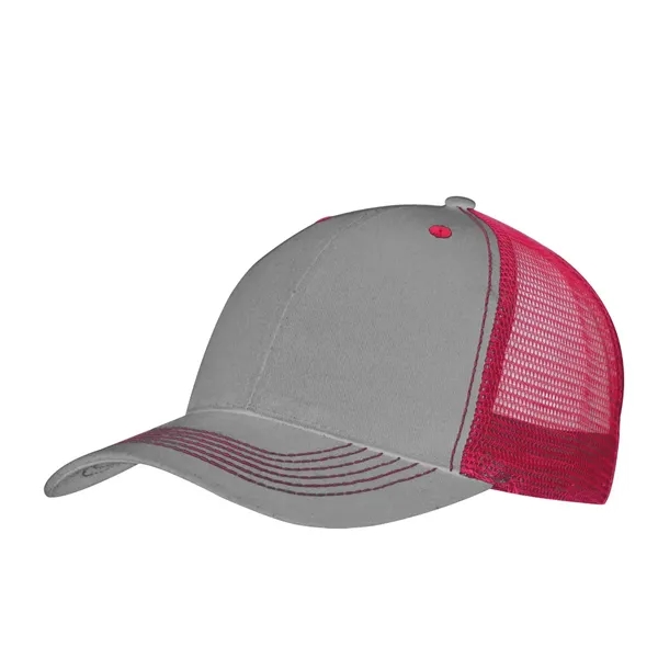 Charcoal/Red color option for Color Accent Mesh Snapback Cap