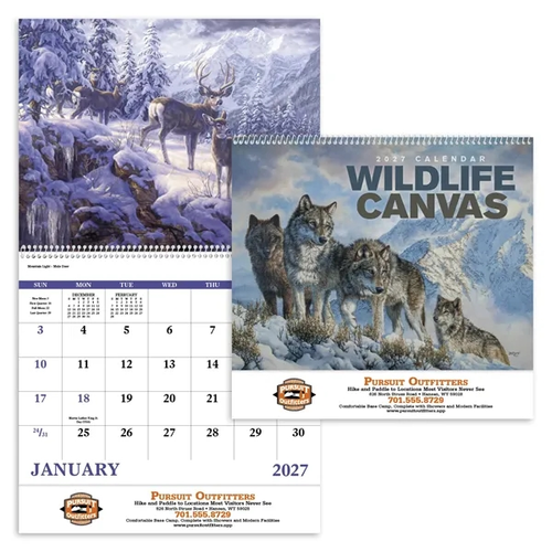 Photo of Good Value™ Wildlife Canvas   Spiral Calendar