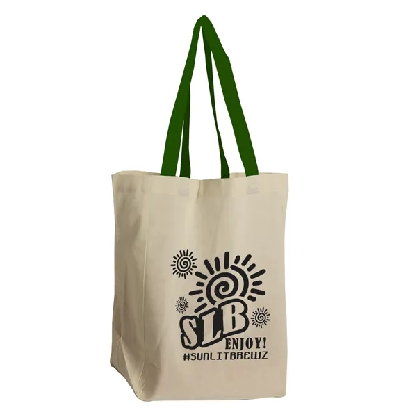 Natural/Green color option for Garyline® Brunch Cotton Grocery Tote