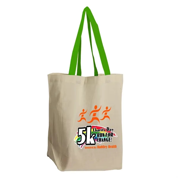 Natural/Lime Green color option for Garyline® Brunch Cotton Grocery Tote
