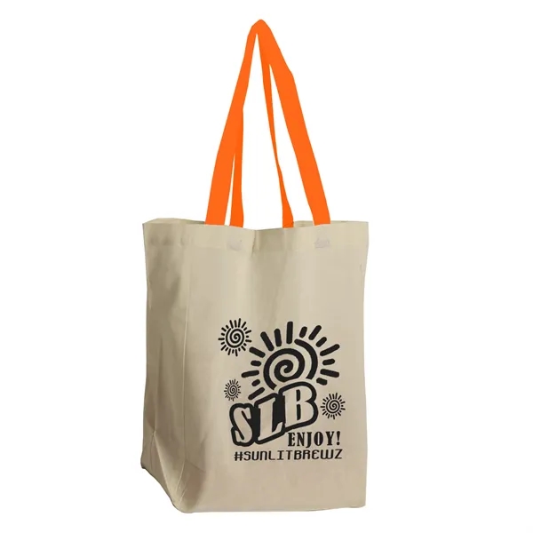 Natural/Orange color option for Garyline® Brunch Cotton Grocery Tote