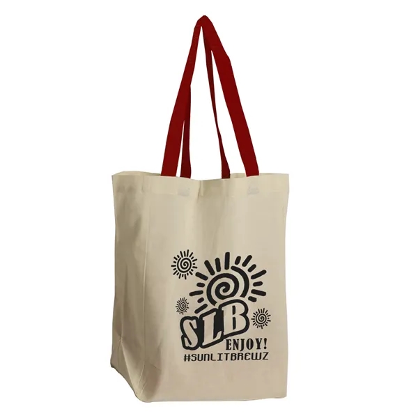 Natural/Red color option for Garyline® Brunch Cotton Grocery Tote