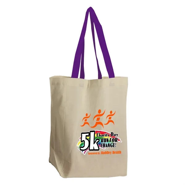 Natural/Violet color option for Garyline® Brunch Cotton Grocery Tote