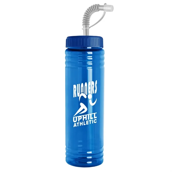 Translucent Blue color option for Garyline® Slim Fit Bottle With Straw Lid   24 Oz.