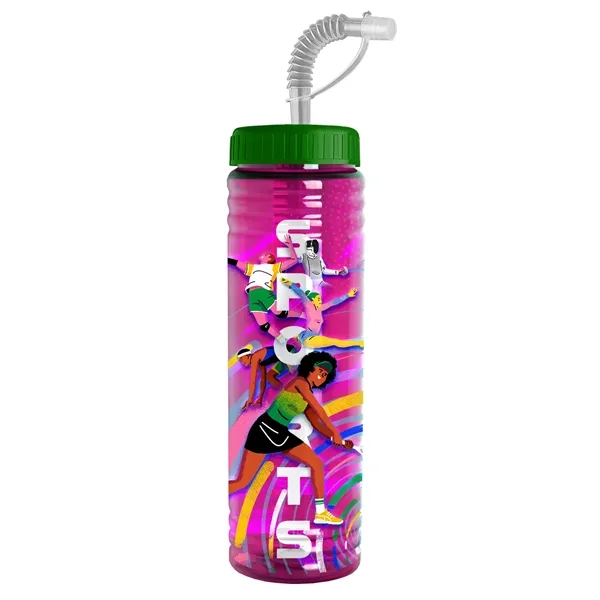 Translucent Fuschia color option for Garyline® Slim Fit Bottle With Straw Lid   24 Oz.