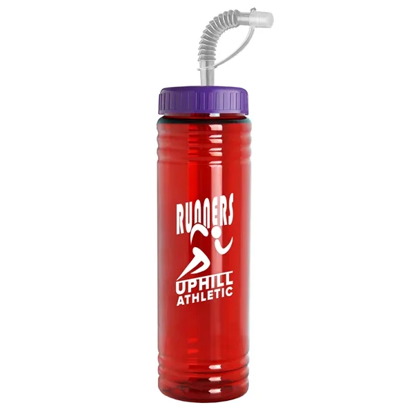 Translucent Red color option for Garyline® Slim Fit Bottle With Straw Lid   24 Oz.