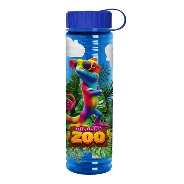 Translucent Blue color option for Garyline® Slim Fit Bottle With Tethered Lid   24 Oz.