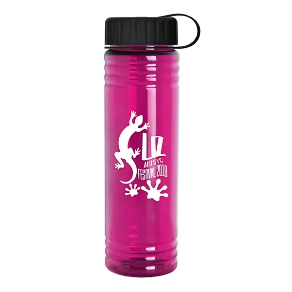 Translucent Fuschia color option for Garyline® Slim Fit Bottle With Tethered Lid   24 Oz.