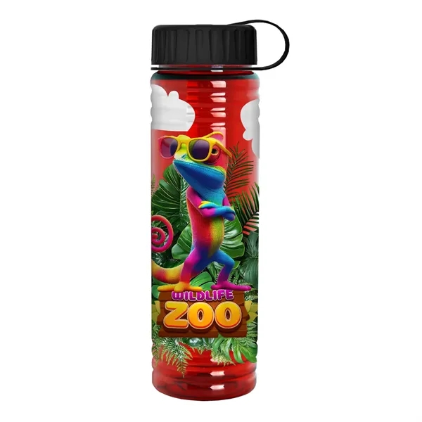 Translucent Red color option for Garyline® Slim Fit Bottle With Tethered Lid   24 Oz.