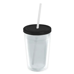 Photo of Garyline® Transparent Tumbler With Straw Lid   16 Oz.