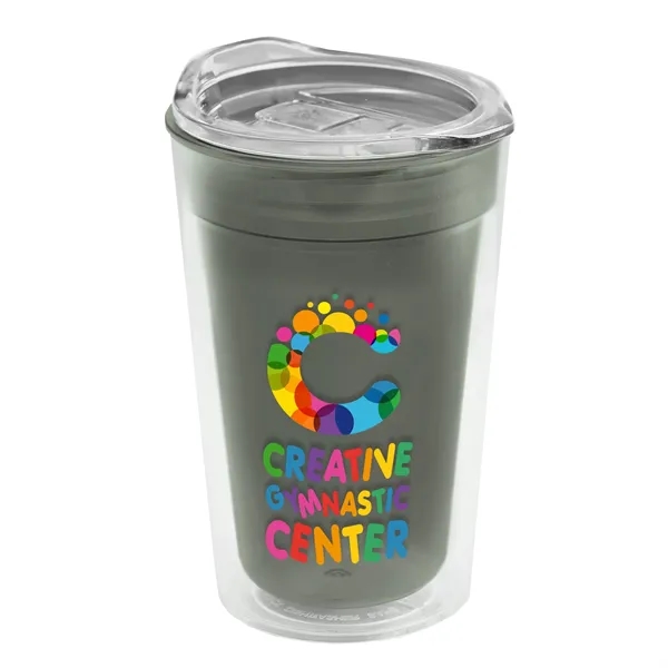 Smoke color option for Garyline® Transparent Tumbler With Slider Lid   14 Oz.
