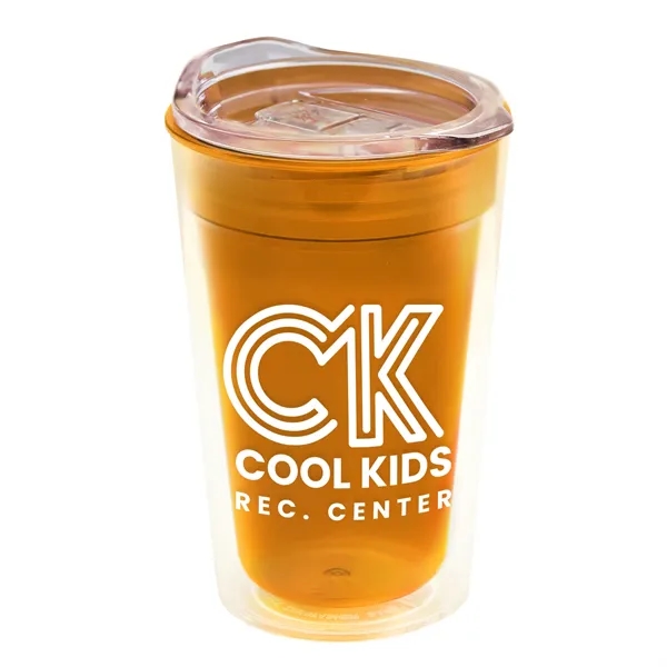 Translucent Orange color option for Garyline® Transparent Tumbler With Slider Lid   14 Oz.