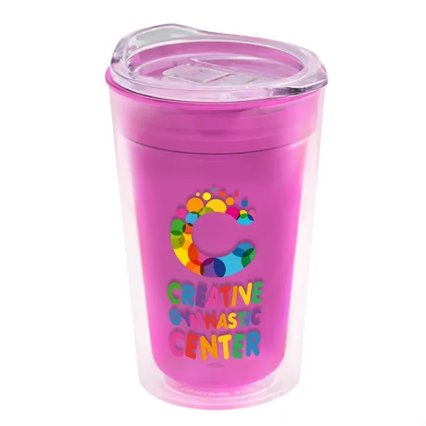 Translucent Pink color option for Garyline® Transparent Tumbler With Slider Lid   14 Oz.