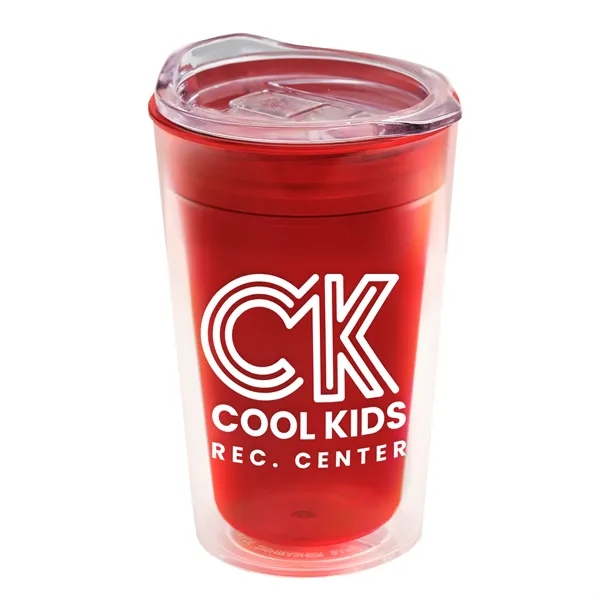Translucent Red color option for Garyline® Transparent Tumbler With Slider Lid   14 Oz.