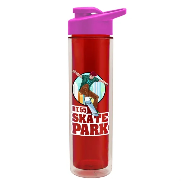 Translucent Red color option for Garyline® Chiller Double Wall Insulated Bottle With Drink...
