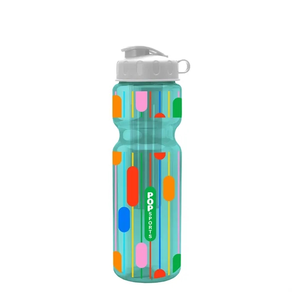 Translucent Teal color option for Garyline® Champ Bottle With Infuser And Flip Lid   28 Oz.
