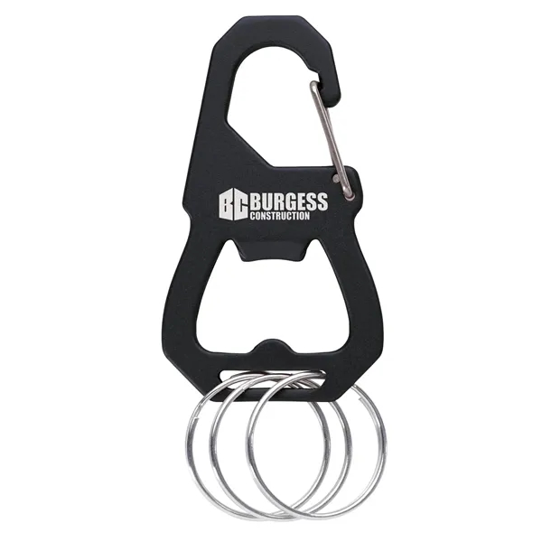 Black color option for 3 Keyring Carabiner With Bottle Opener