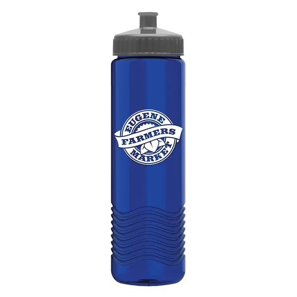 Translucent Blue color option for Garyline® Wave Tritan® Bottle With Push Pull Lid   24 Oz.