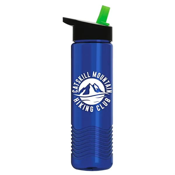 Translucent Blue color option for Garyline® Wave Tritan® Bottle With Flip Straw Lid   24 Oz.