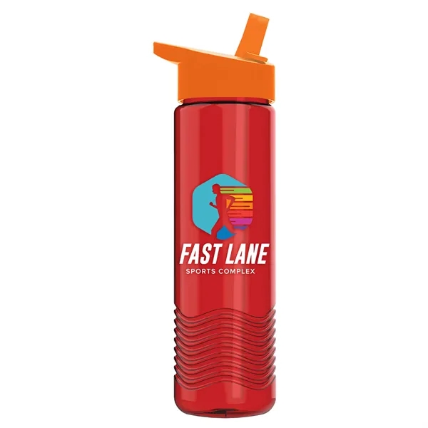 Translucent Red color option for Garyline® Wave Tritan® Bottle With Flip Straw Lid   24 Oz.