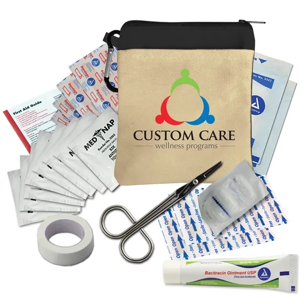 White color option for Garyline® Canvas Zipper Pouch First Aid Kit   44 Piece