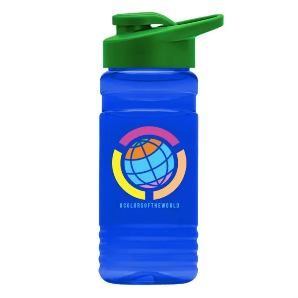 Translucent Blue color option for Garyline® Rpet Bottle With Drink Thru Lid   20 Oz.