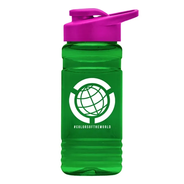Translucent Green color option for Garyline® Rpet Bottle With Drink Thru Lid   20 Oz.