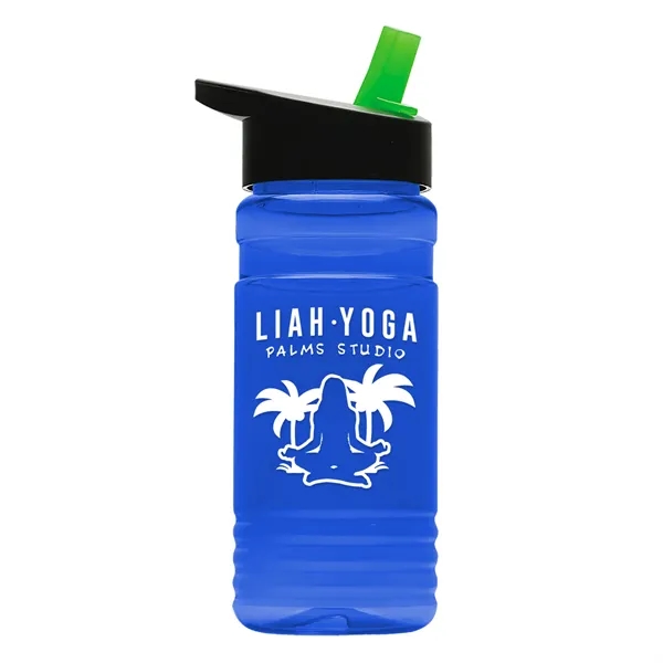Translucent Blue color option for Garyline® Rpet Bottle With Flip Straw Lid   20 Oz.