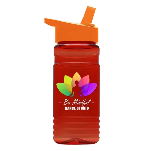 Translucent Red color option for Garyline® Rpet Bottle With Flip Straw Lid   20 Oz.