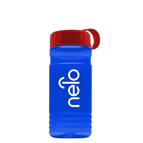 Translucent Blue color option for Garyline® Rpet Bottle With Tethered Lid   20 Oz.