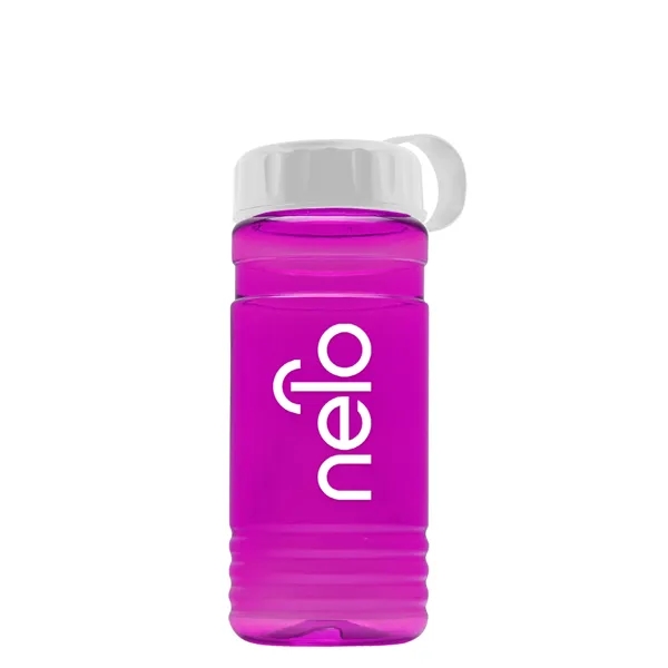 Translucent Hot Pink color option for Garyline® Rpet Bottle With Tethered Lid   20 Oz.
