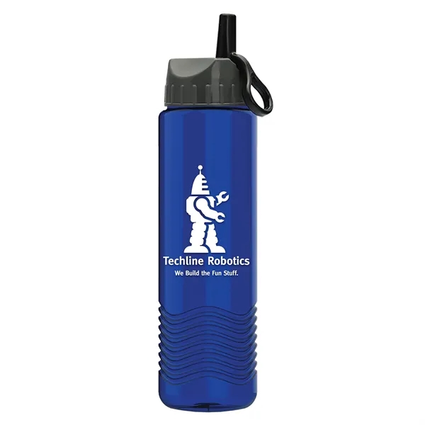 Translucent Blue color option for Garyline® Wave Tritan® Bottle With Ring Straw Lid   24 Oz.
