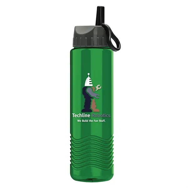 Translucent Green color option for Garyline® Wave Tritan® Bottle With Ring Straw Lid   24 Oz.