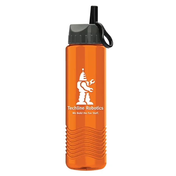 Translucent Orange color option for Garyline® Wave Tritan® Bottle With Ring Straw Lid   24 Oz.