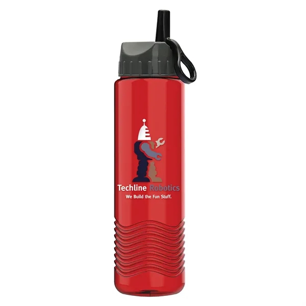 Translucent Red color option for Garyline® Wave Tritan® Bottle With Ring Straw Lid   24 Oz.