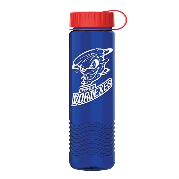 Translucent Blue color option for Garyline® Wave Tritan® Bottle With Tethered Lid   24 Oz.