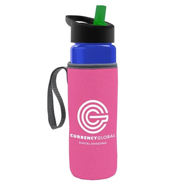 Translucent Blue color option for Garyline® Wave Tritan® Bottle With Flip Straw Lid And Ins...