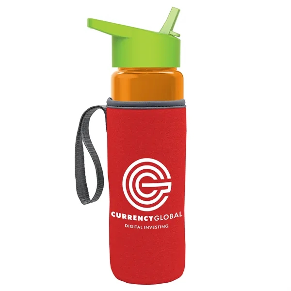 Translucent Orange color option for Garyline® Wave Tritan® Bottle With Flip Straw Lid And Ins...