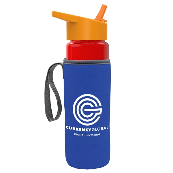 Translucent Red color option for Garyline® Wave Tritan® Bottle With Flip Straw Lid And Ins...